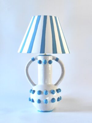 Zebedee - Ceramic Table Lamp with Open Arms and Blue Orbs